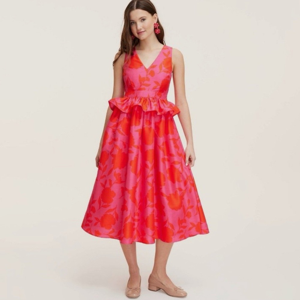 NWT: Kate Spade ♠️ Rose Peplum Midi Dress